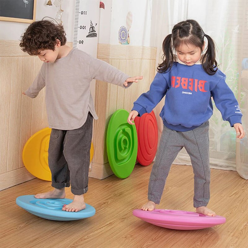 어린이 균형 트레이너 보드 키즈 락 달팽이 균형 시소 보드 미끄럼 방지 유치원 감각 훈련 균형 스포츠